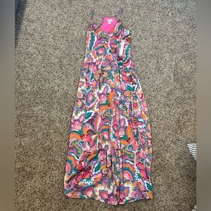 Floral Satin Maxi Dress! Size XS **NWOT!!**